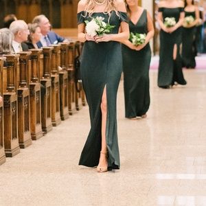 Amsale Eden Bridesmaid Gown Hunter Green